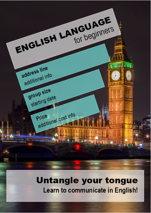 English Language for Beginners Flyer